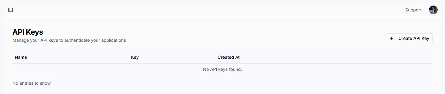 Create API Key